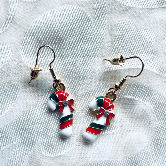 NWT Lot of 2 Festive Drop Earrings – Santa & Candy Cane Holiday Set, Christmas - Picture 11 of 14